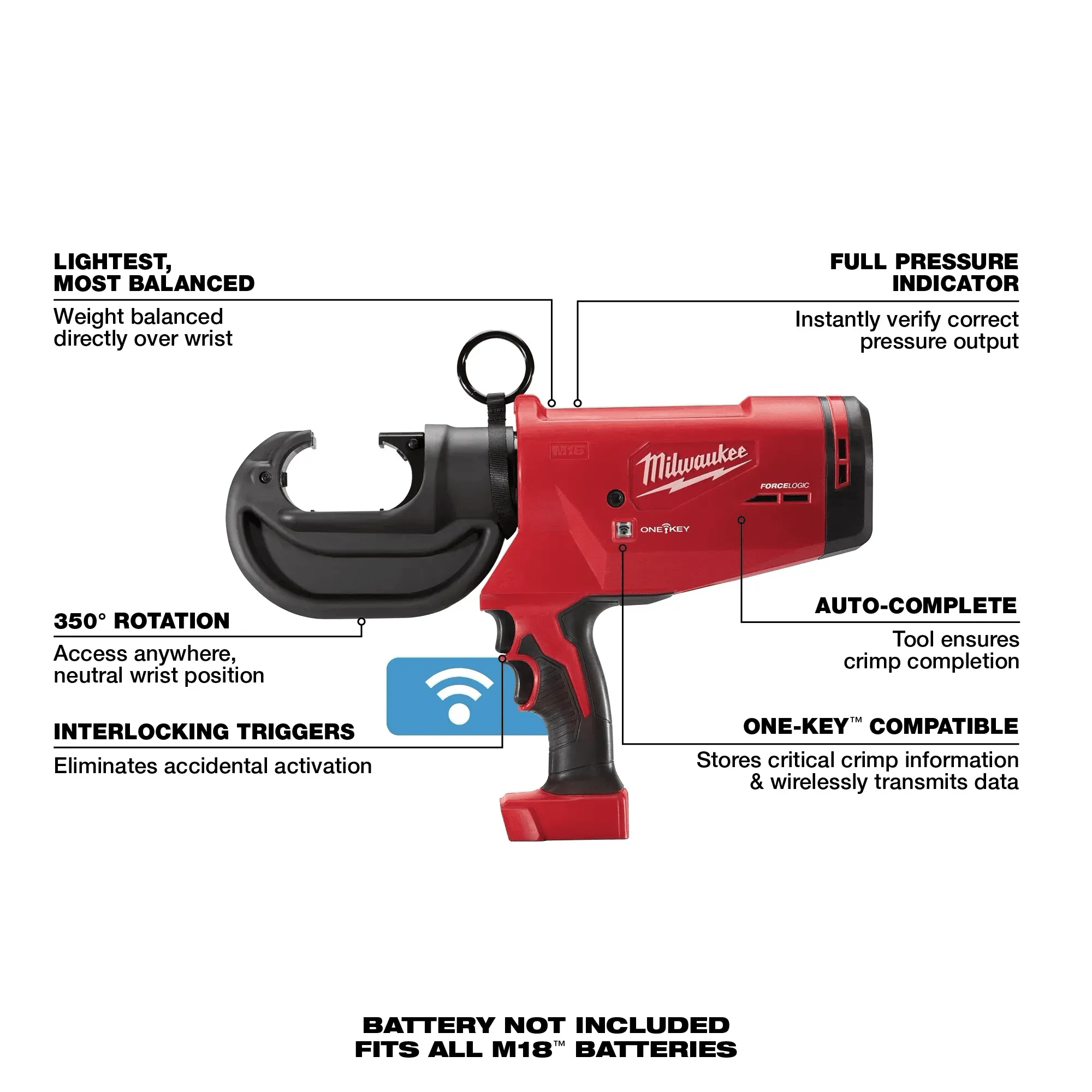 Milwaukee M18 FORCE LOGIC 12 TON UTILITY CRIMPER 3 Milwaukee M18 FORCE LOGIC 12 TON UTILITY CRIMPER - Image 3