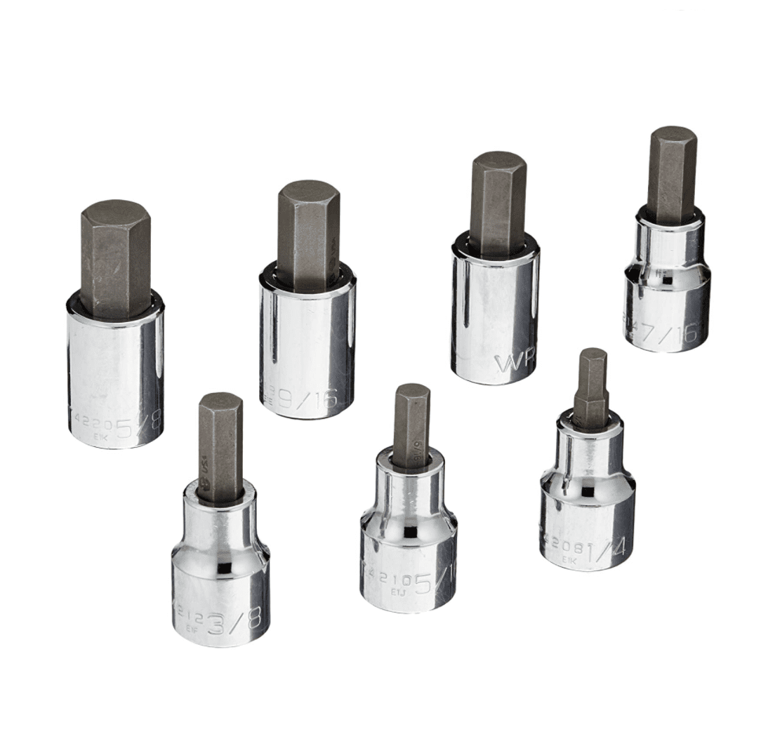 WRIGHT TOOL 7 Piece: Hex Bit Socket Set 1 hex bit socket