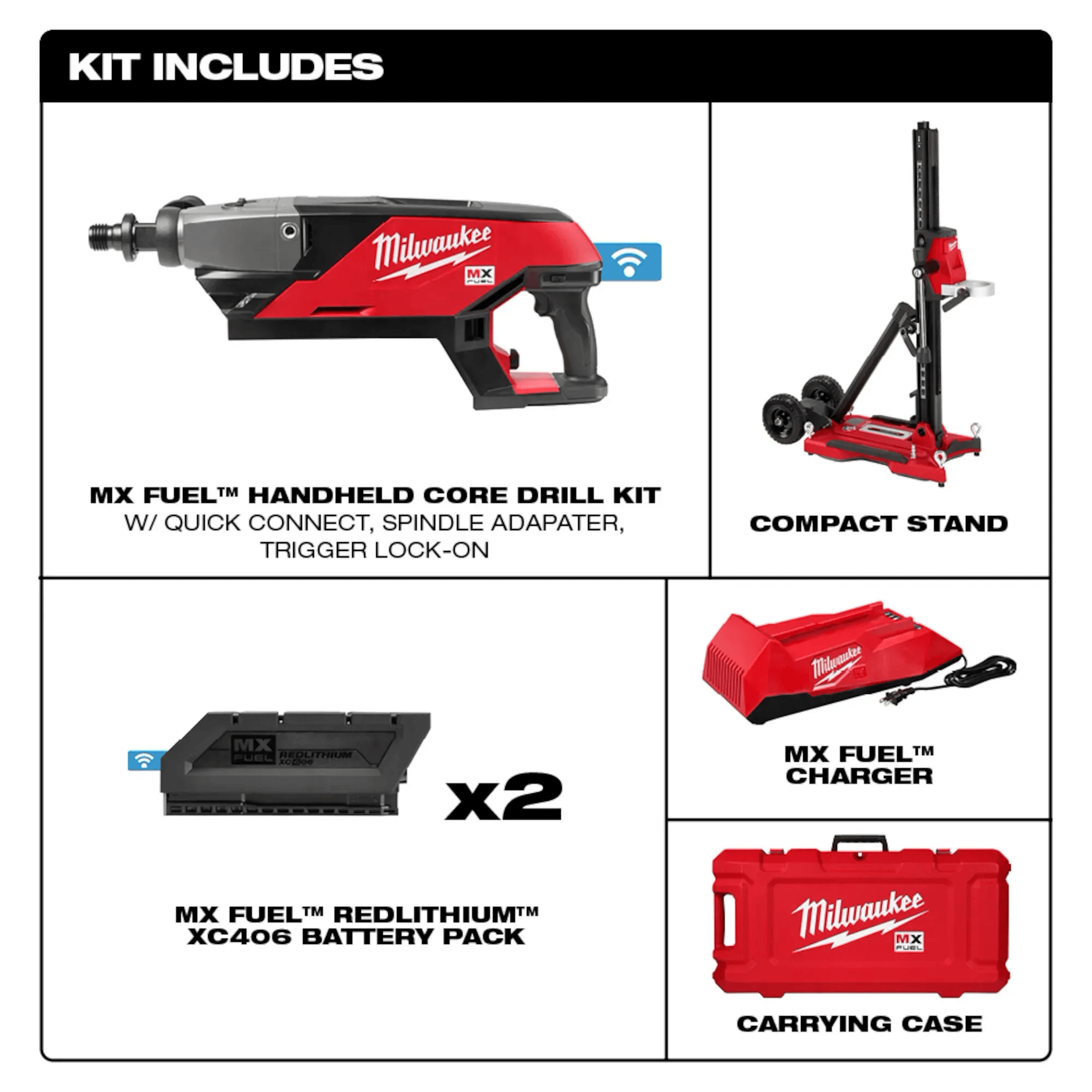 MILWAUKEE MX FUEL™ Handheld Core Drill Kit w/ Stand 2 MILWAUKEE MX FUEL™ Handheld Core Drill Kit w/ Stand - Image 2