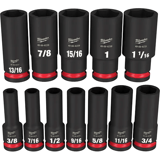 MILWAUKEE 12 PC SHOCKWAVE Impact Duty™ 1/2" Drive SAE Deep 6 Point Socket Set 3 MILWAUKEE 12 PC SHOCKWAVE Impact Duty™ 1/2" Drive SAE Deep 6 Point Socket Set - Image 3