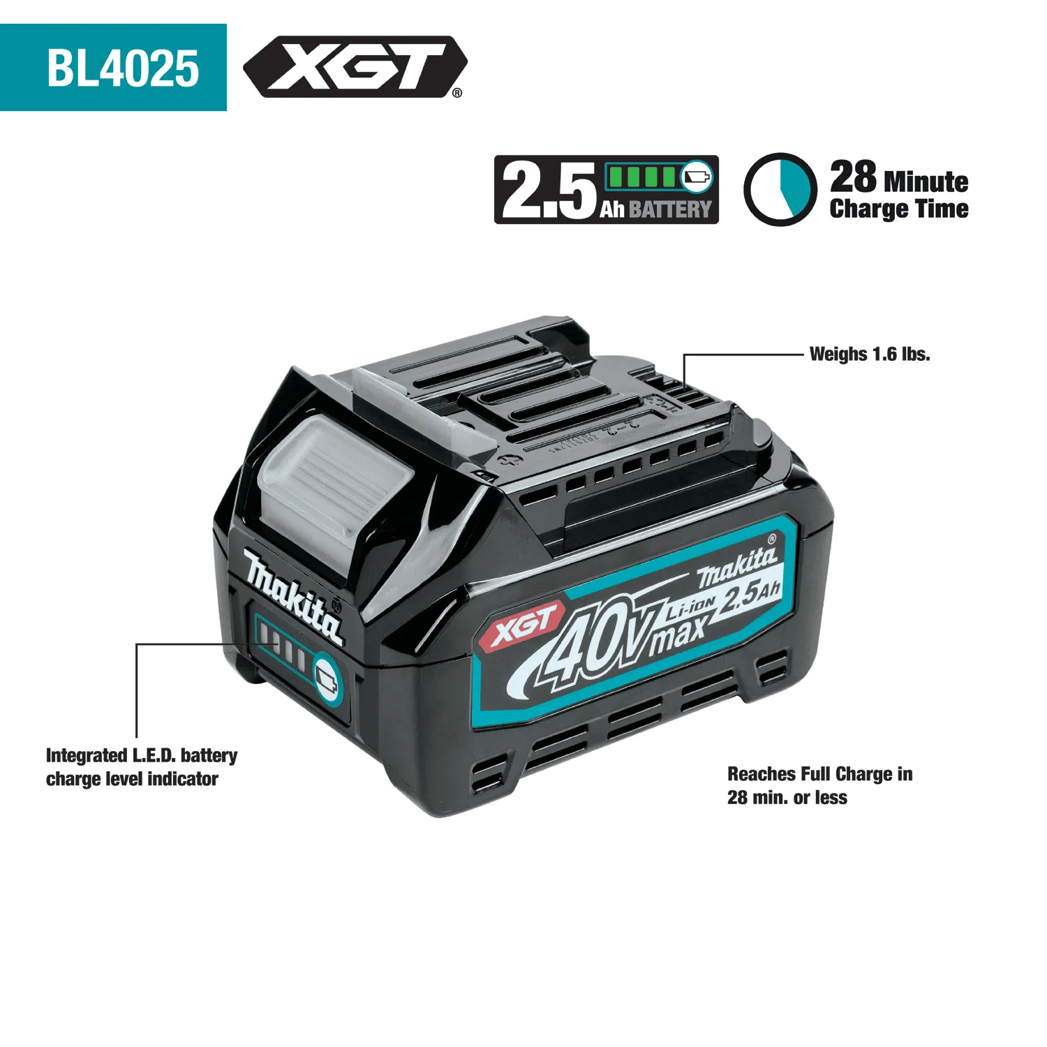 MAKITA 40V Max XGT Brushless Cordless 4-Speed High-Torque 1/2" Sq. Drive Impact Wrench Kit w/Friction Ring Anvil 4 MAKITA 40V Max XGT Brushless Cordless 4-Speed High-Torque 1/2" Sq. Drive Impact Wrench Kit w/Friction Ring Anvil - Image 4