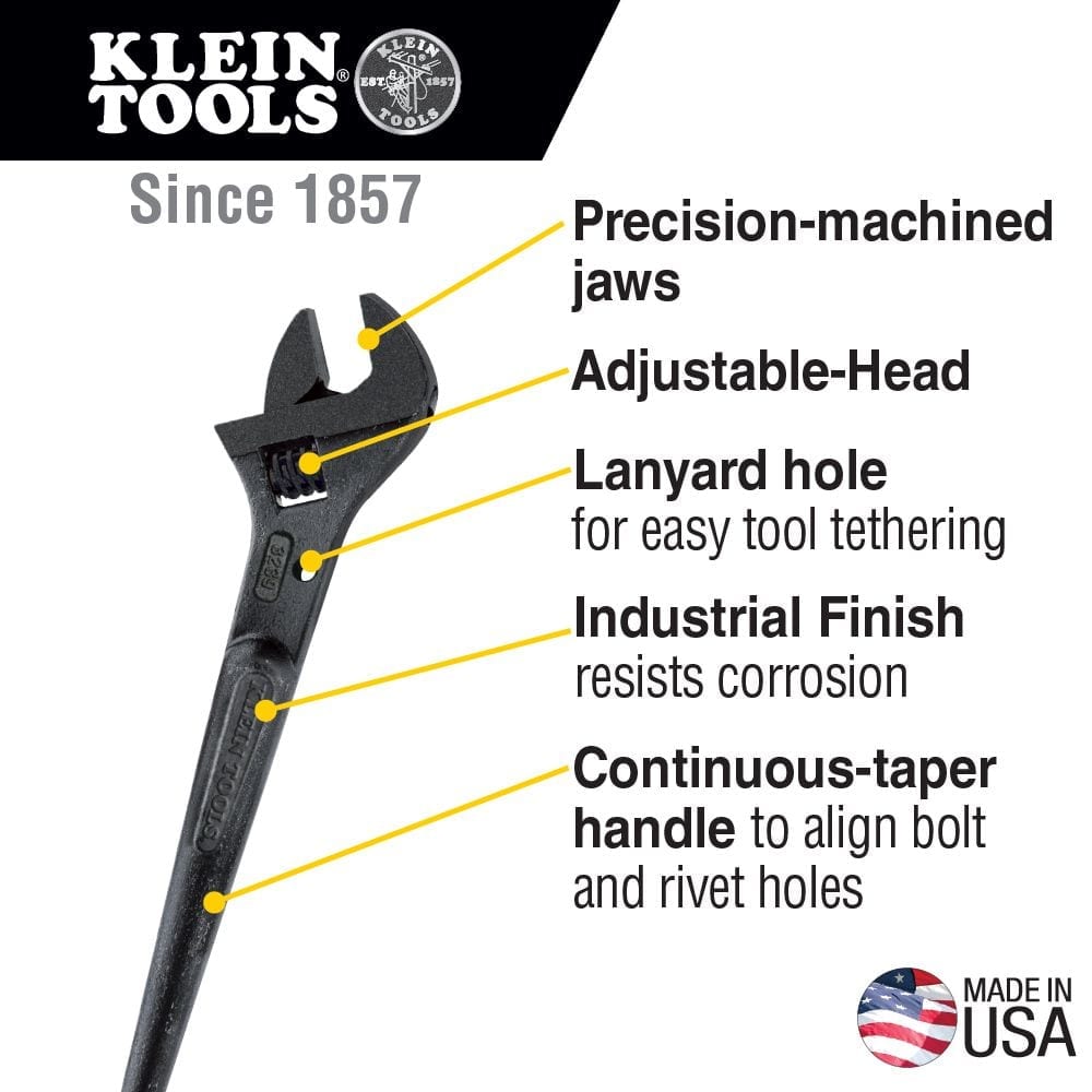 KLEIN TOOLS Adjustable Head Construction Wrenches 2 KLEIN TOOLS Adjustable Head Construction Wrenches - Image 2