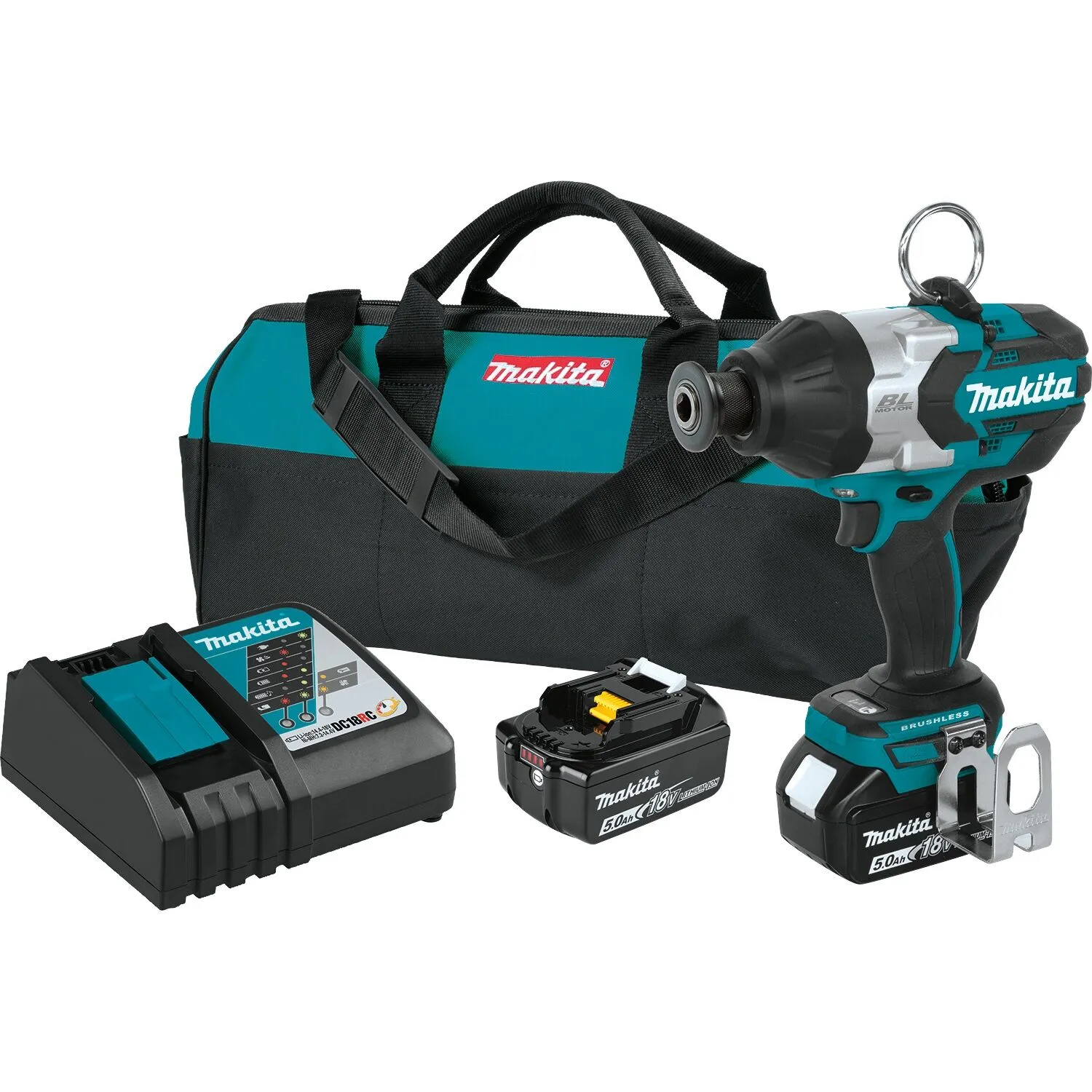 Makita 18V LXT® Lithium‑Ion Brushless Cordless High‑Torque 7/16" Hex Impact Wrench Kit (5.0Ah) 1 Makita 7/16" Hex Impact Wrench Kit