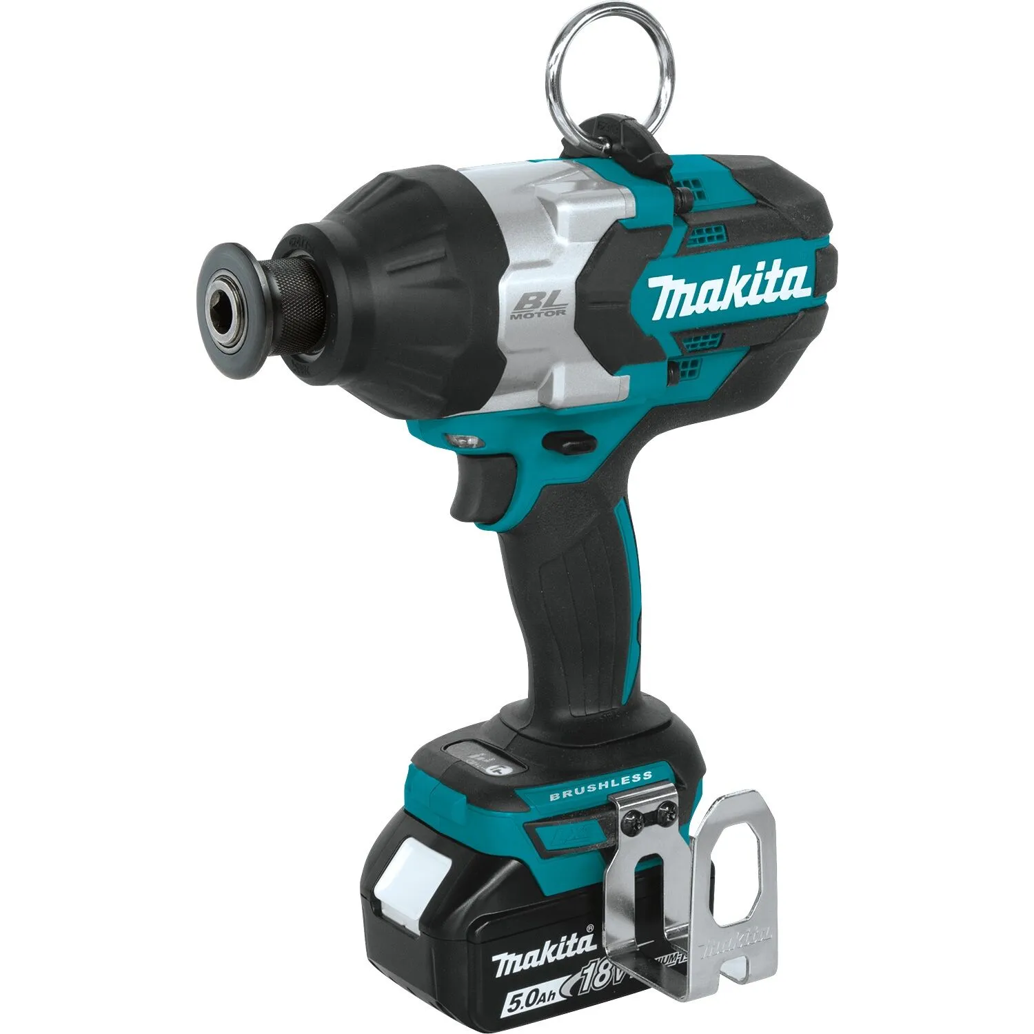 Makita 18V LXT® Lithium‑Ion Brushless Cordless High‑Torque 7/16" Hex Impact Wrench Kit (5.0Ah) 2 Makita 18V LXT® Lithium‑Ion Brushless Cordless High‑Torque 7/16" Hex Impact Wrench Kit (5.0Ah) - Image 2