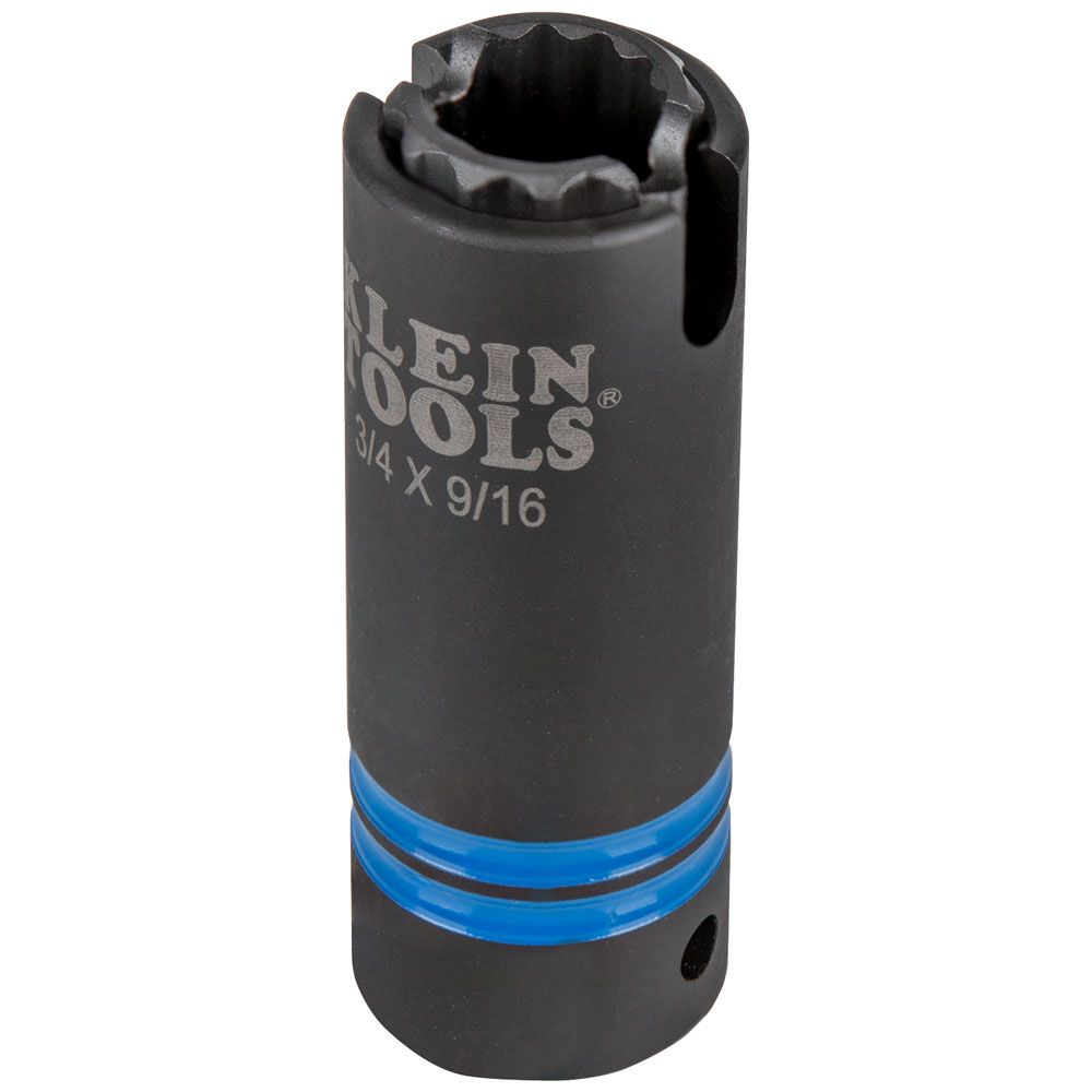KLEIN TOOLS 3-in-1 Slotted Impact Socket, 12-Point, 3/4 and 9/16-inch 1 KLEIN TOOLS 3-in-1 Slotted Impact Socket, 12-Point, 3/4 and 9/16-inch