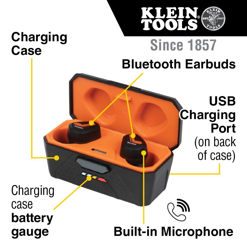 KLEIN TOOLS Bluetooth Jobsite Earbuds 3 KLEIN TOOLS Bluetooth Jobsite Earbuds - Image 3