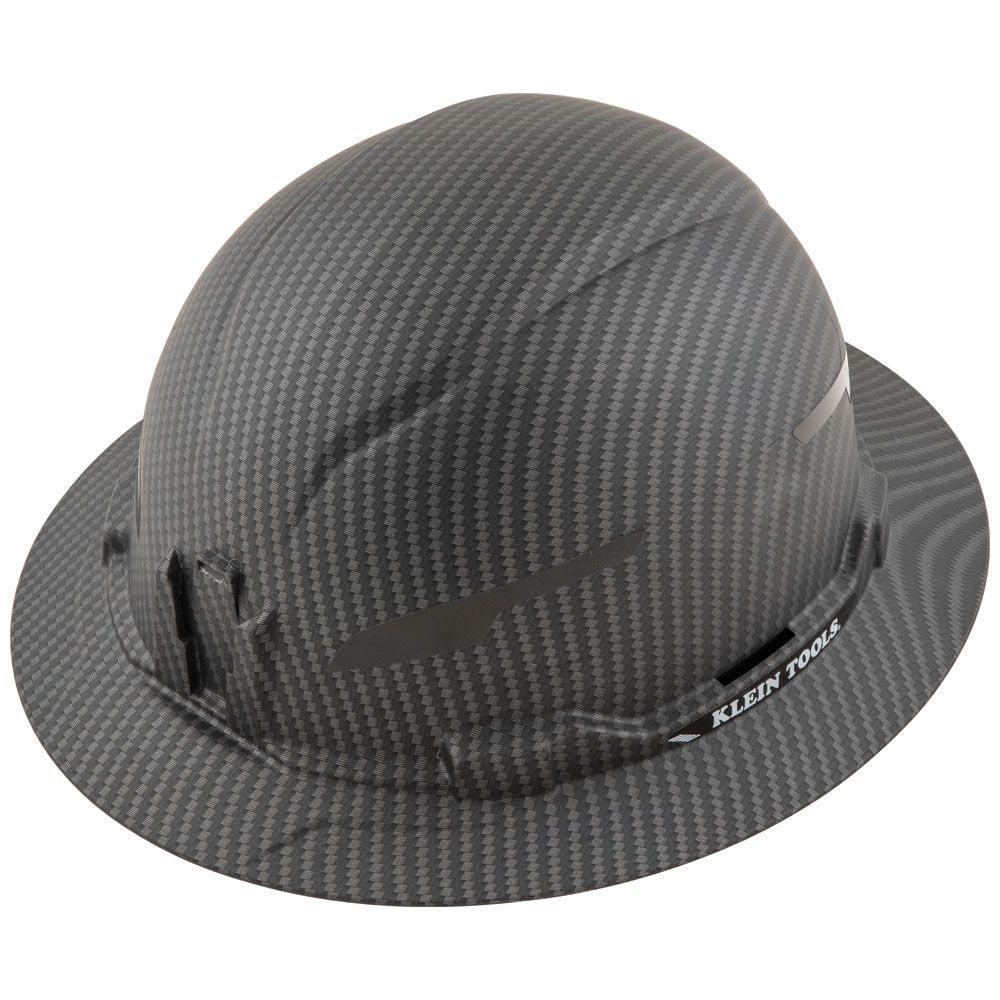 KLEIN TOOLS Hard Hat, Premium KARBN™ Pattern, Non-Vented Full Brim, Class E 1 Hard Hat
