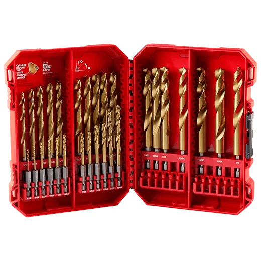 MILWAUKEE SHOCKWAVE Impact Duty™ RED HELIX™ Titanium Drill Bit Set - 29PC 1 Shockwave Titanium Drill Bit Set