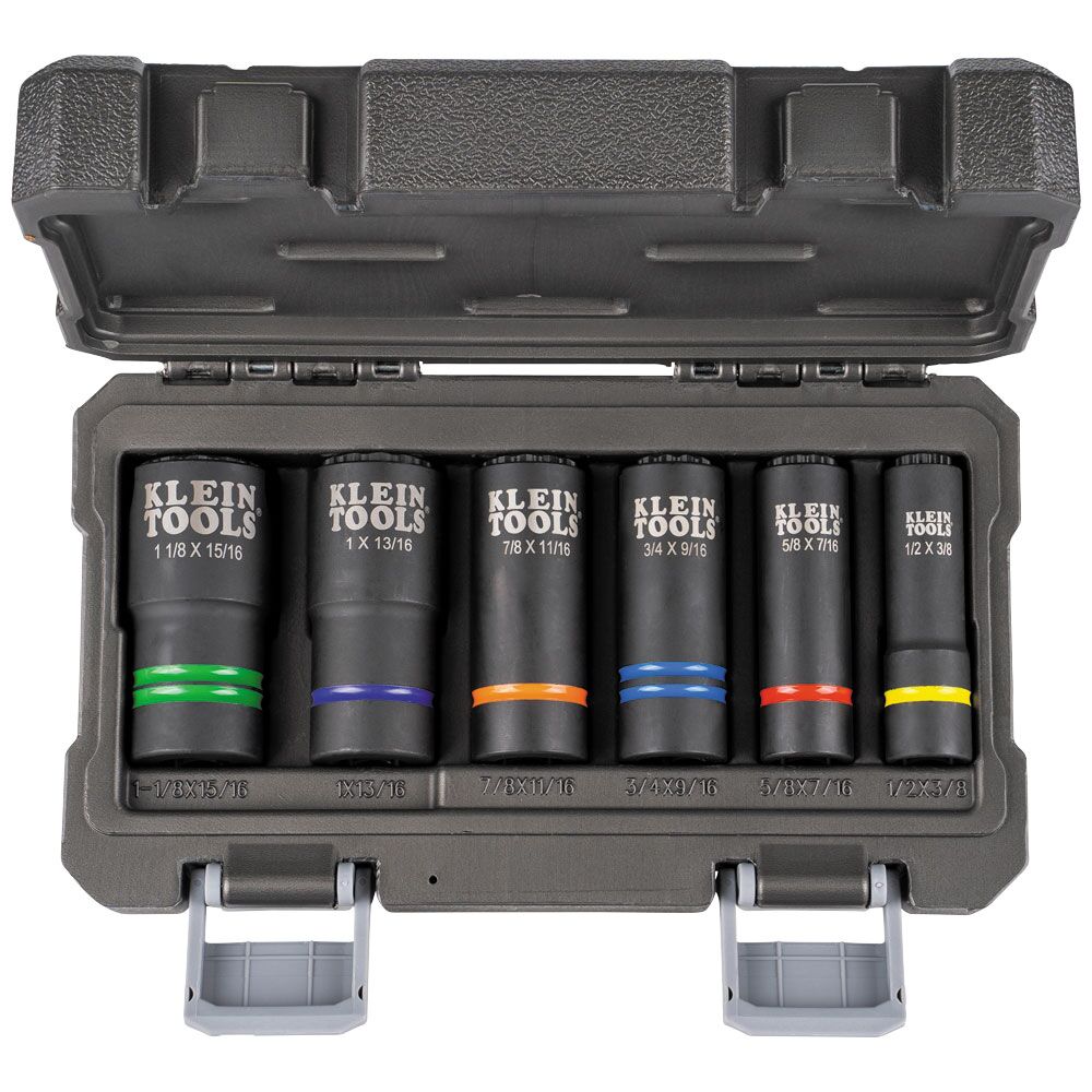 KLEIN TOOLS 2-in-1 Slotted Impact Socket Set, 12-Point, 6-Piece 4 KLEIN TOOLS 2-in-1 Slotted Impact Socket Set, 12-Point, 6-Piece - Image 4