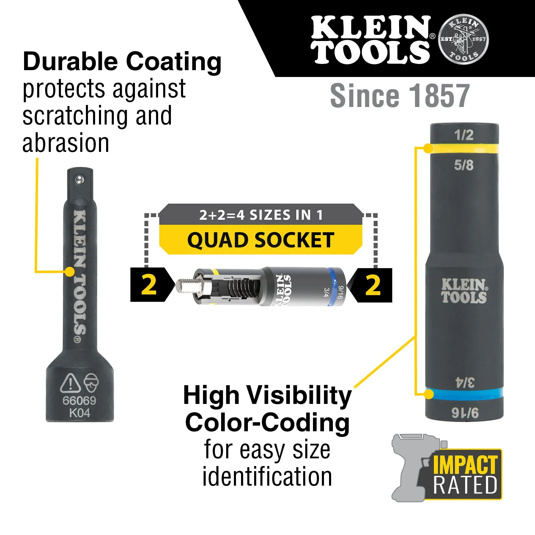 KLEIN TOOLS 4-in-1 Flip Quad Socket 8 KLEIN TOOLS 4-in-1 Flip Quad Socket - Image 8
