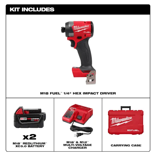 Milwaukee M18 FUEL™ 1/4" HEX IMPACT DRIVER KIT 5 Milwaukee M18 FUEL™ 1/4" HEX IMPACT DRIVER KIT - Image 5