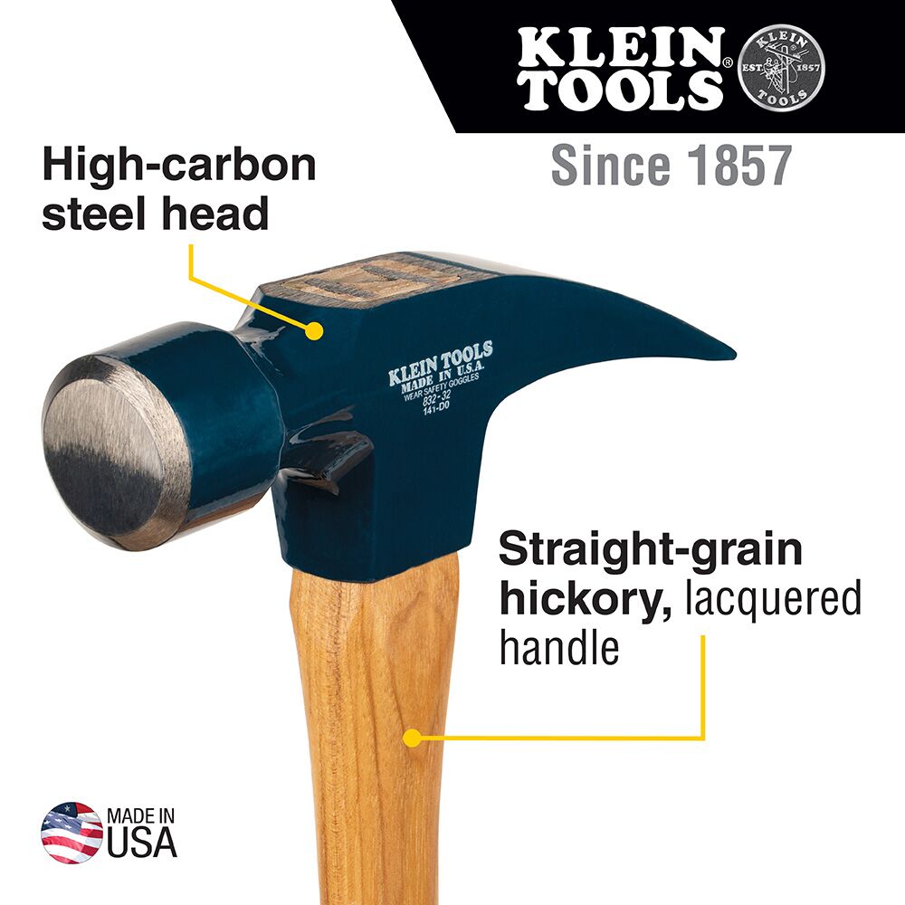KLEIN TOOLS Lineman's Straight-Claw Hammer 2 KLEIN TOOLS Lineman's Straight-Claw Hammer - Image 2