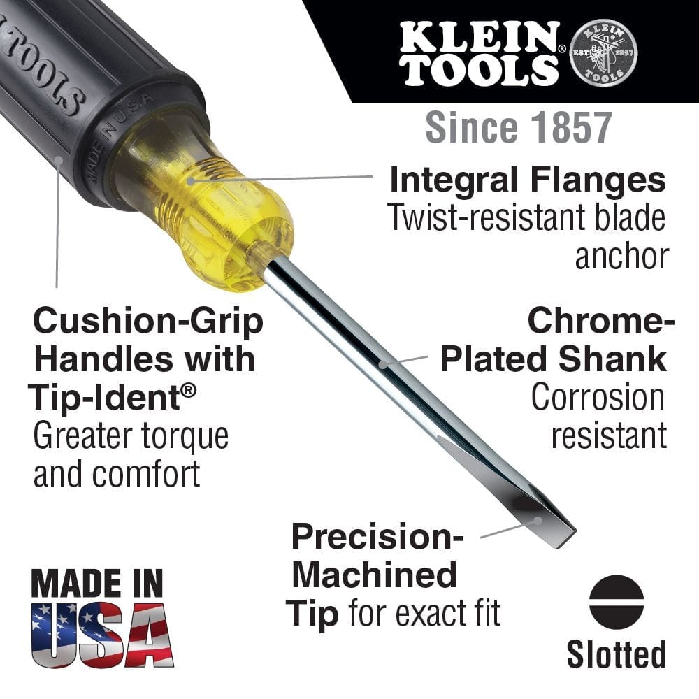 KLEIN TOOLS Keystone Tip Screwdriver (Round Shank) 2 KLEIN TOOLS Keystone Tip Screwdriver (Round Shank) - Image 2