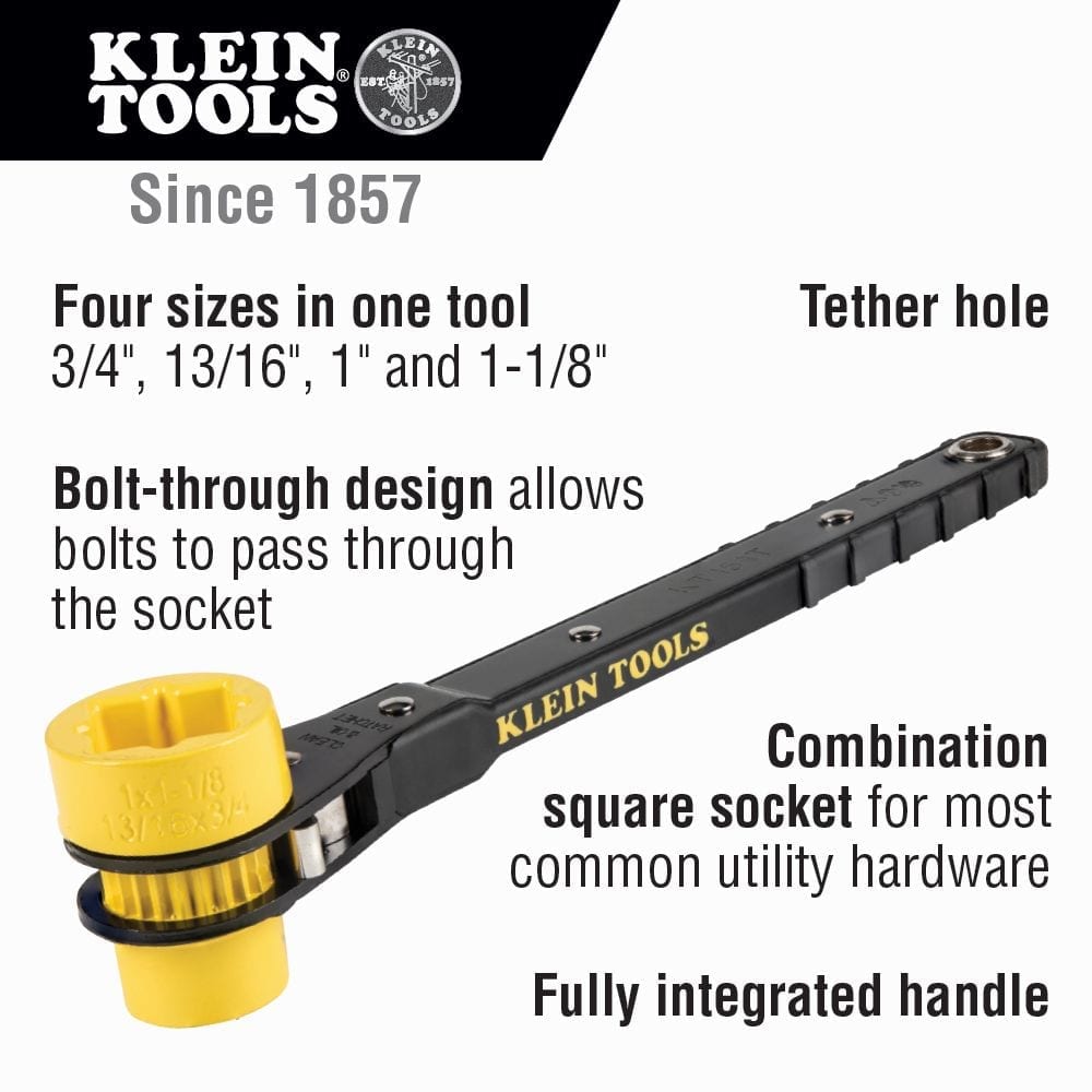 KLEIN TOOLS Lineman's Ratcheting Wrench 3 ratcheting wrench