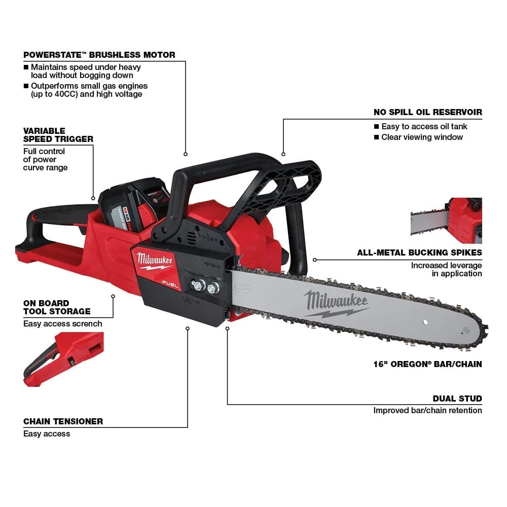 Milwaukee M18 FUEL™ 16" Chainsaw Kit 2 Milwaukee M18 FUEL™ 16" Chainsaw Kit - Image 2