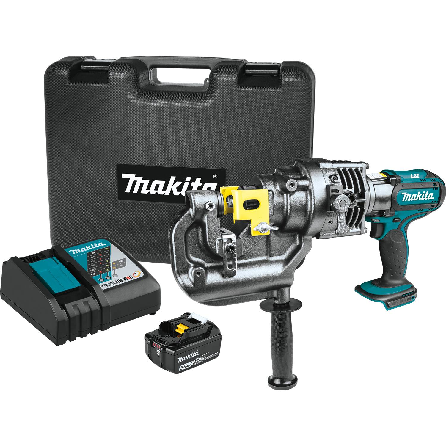 Makita 18V LXT® Lithium‑Ion Cordless 5/16" Metal Hole Puncher Kit (5.0Ah) 1 Makita Hole Puncher Kit