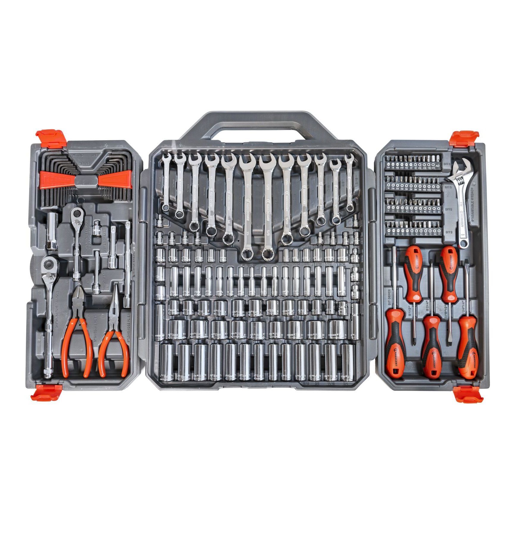 CRESCENT TOOLS 180 Pc. 1/4" and 3/8" Drive 6 Point SAE/Metric Professional Tool Set 1 Crescent tools set