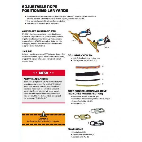 BASHLIN 4019 Series Adjustable Rope Positioning Lanyard with 90° Twist 3 BASHLIN 4019 Series Adjustable Rope Positioning Lanyard with 90° Twist - Image 3