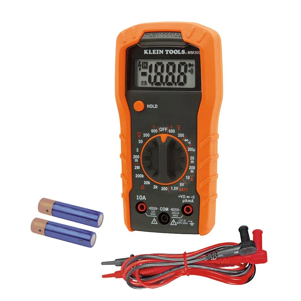 KLEIN TOOLS Digital Multimeter, Manual Ranging, 600V 1 Klein Digital Multimeter