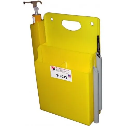 Aerial Bucket Tool Holder with 4 Dividers, 2 Drill Bit Holders, 1 Hot Stick Pocket 2 Aerial Bucket Tool Holder
