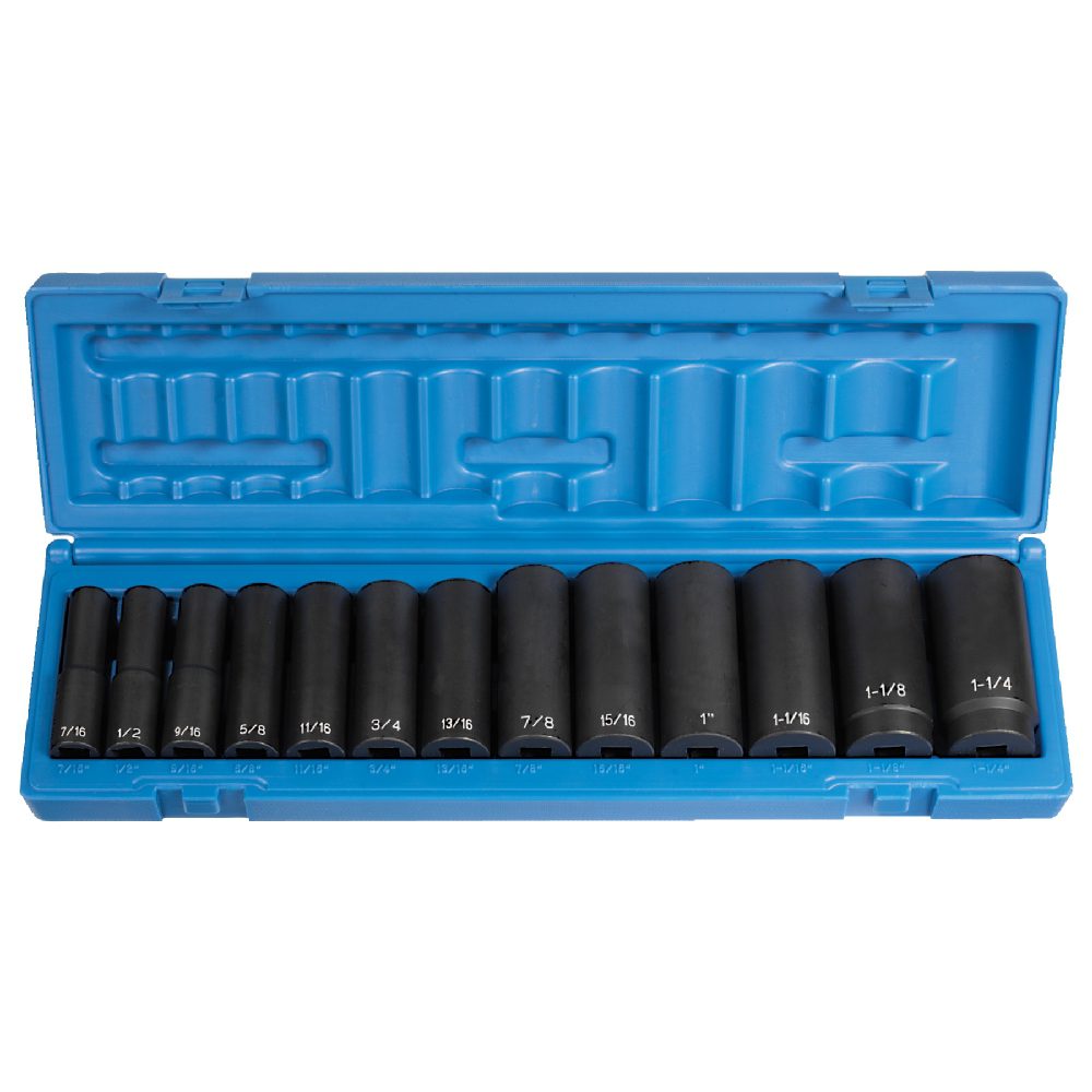 1/2" Drive 6 Point Deep Length Impact Set 1 Impact Set