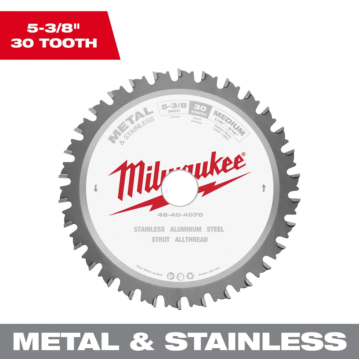 MILWAUKEE Circular Saw Metal Cutting Blade, 5-3/8" 2 MILWAUKEE Circular Saw Metal Cutting Blade, 5-3/8" - Image 2