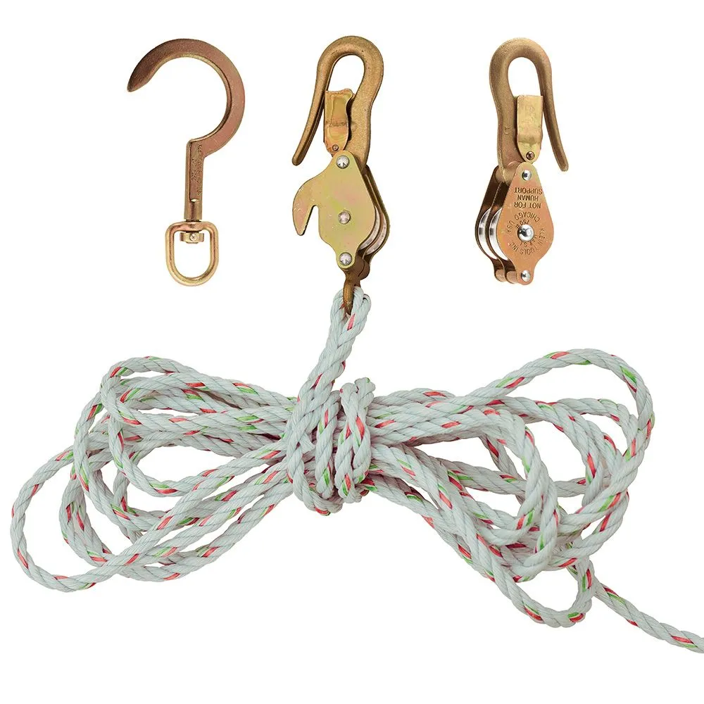 KLEIN TOOLS Block and Tackle, Spliced to Block 268, w/Hook 259 1 KLEIN TOOLS Block and Tackle, Spliced to Block 268, w/Hook 259