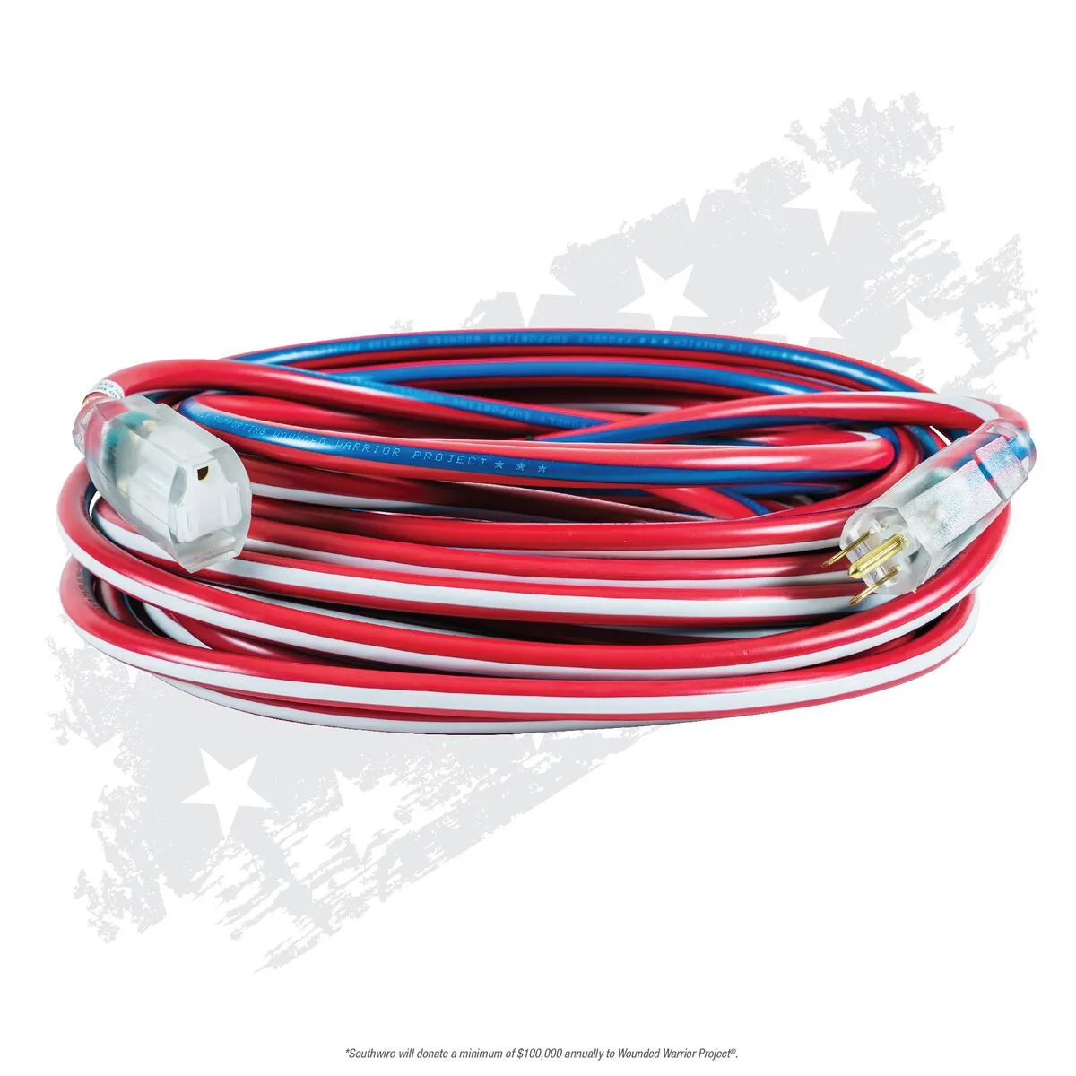 SOUTHWIRE 50-Foot Contractor Grade Extension Cord, Lighted End SJTW 1 Extension Cord
