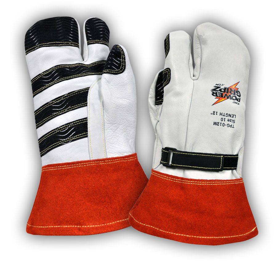 POWER GRIPZ Standard High-Voltage Leather Protector Mittens, 12" 1 Leather Protector Mittens