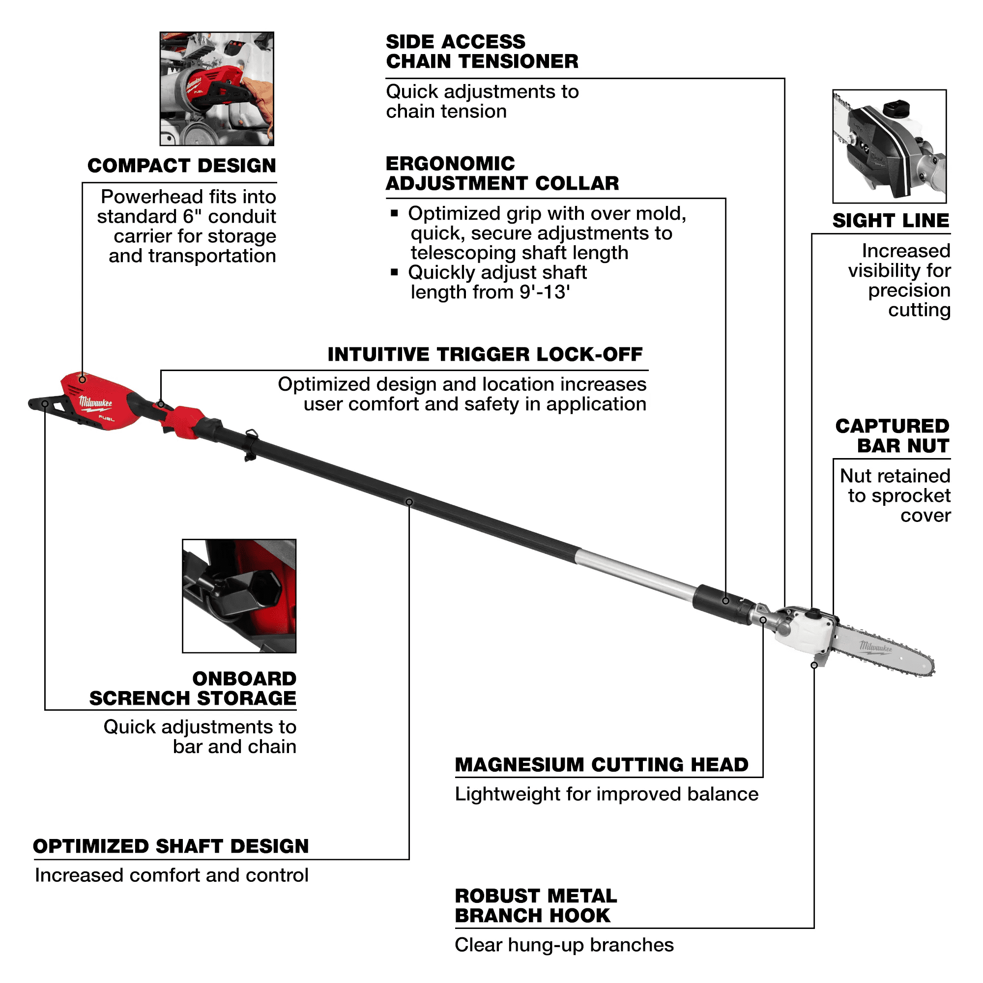MILWAUKEE M18 FUEL Telescoping Pole Saw Kit 3 MILWAUKEE M18 FUEL Telescoping Pole Saw Kit - Image 3