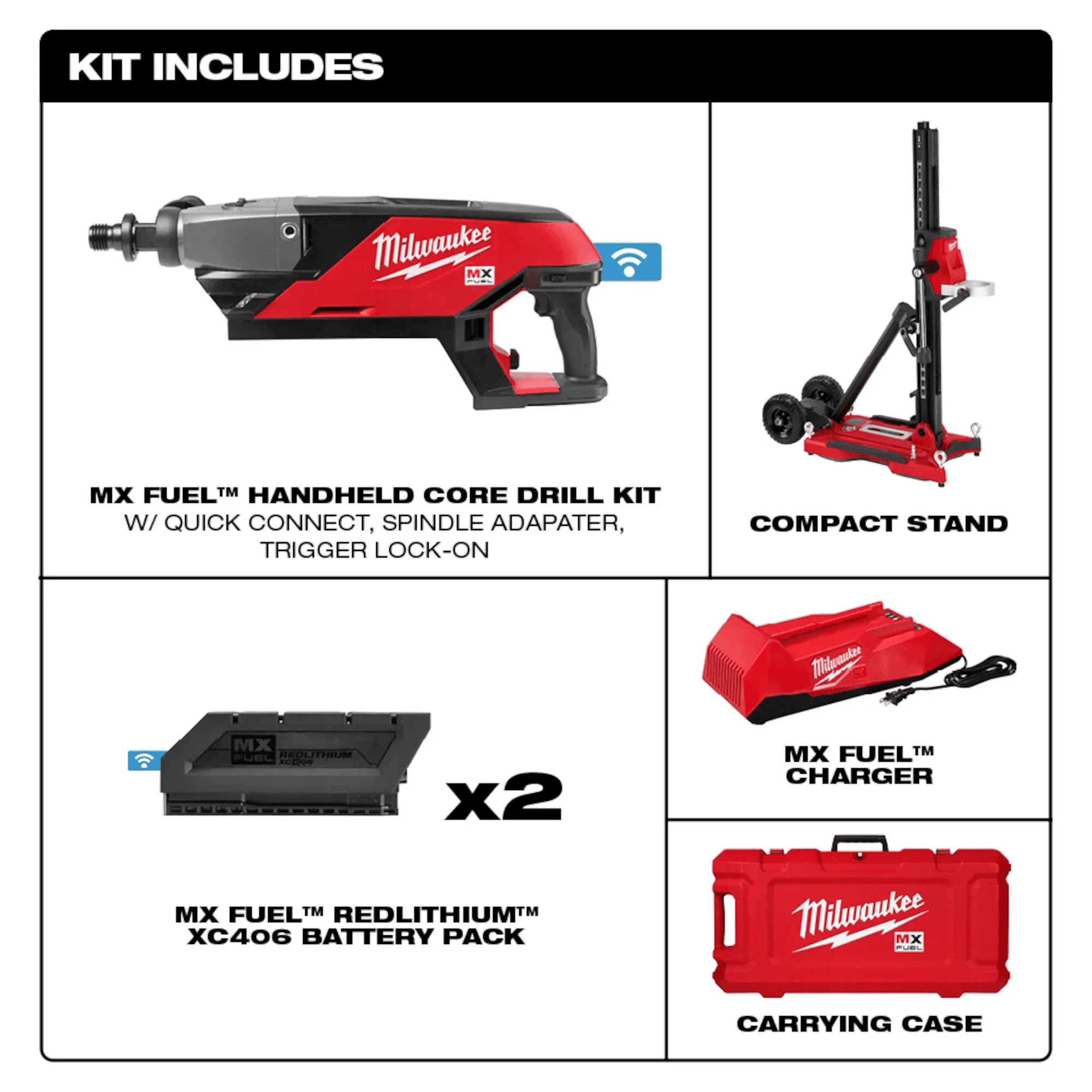 MILWAUKEE MX FUEL™ Handheld Core Drill Kit w/ Stand 2 MILWAUKEE MX FUEL™ Handheld Core Drill Kit w/ Stand - Image 2