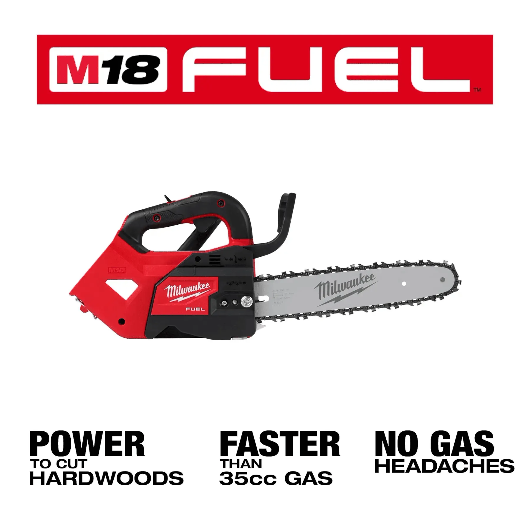 MILWAUKEE M18 FUEL™ 12" Top Handle Chainsaw, Tool Only 2 MILWAUKEE M18 FUEL™ 12" Top Handle Chainsaw, Tool Only - Image 2