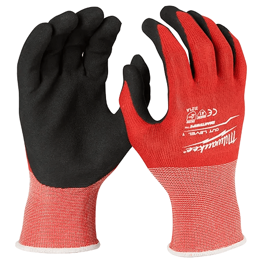 MILWAUKEE Cut Level 1 Nitrile Dipped Gloves 1 MILWAUKEE Cut Level 1 Nitrile Dipped Gloves