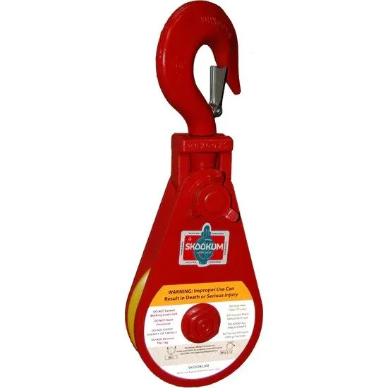 SKOOKUM Standard Snatch Block with Hook, 4 Ton 1 Skookum Snatch Blocks