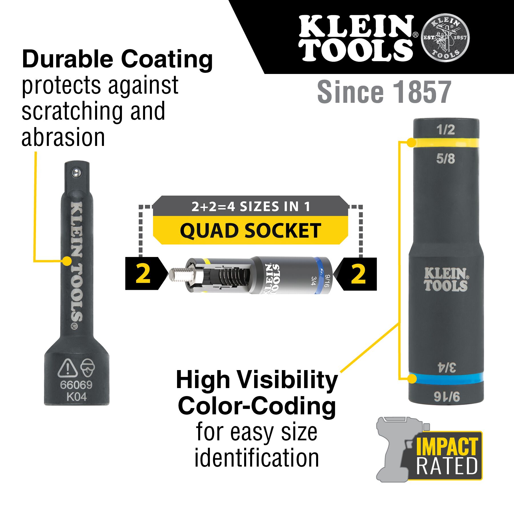 KLEIN TOOLS 4-in-1 Flip Quad Socket 8 KLEIN TOOLS 4-in-1 Flip Quad Socket - Image 8