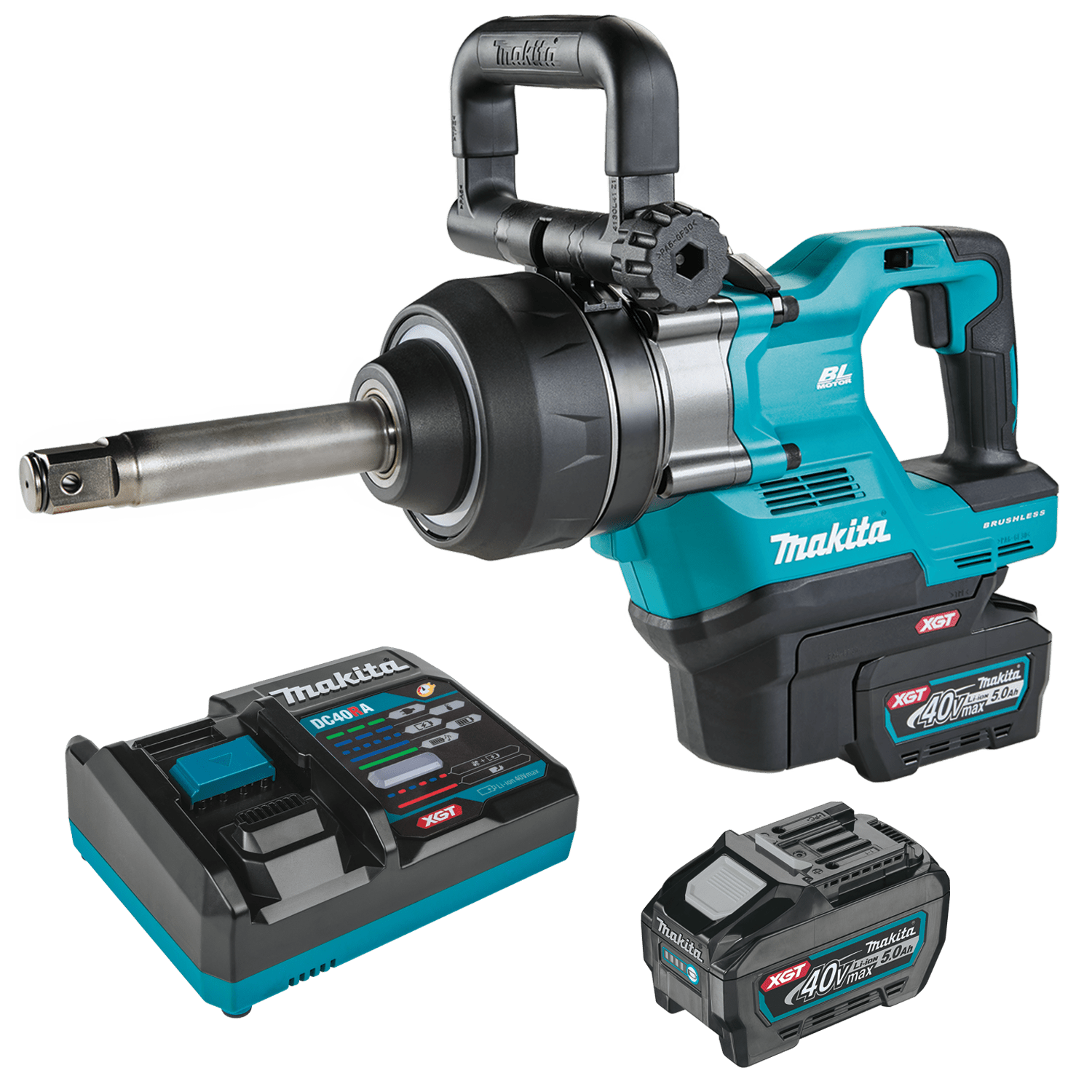 MAKITA 40V Max XGT Brushless Cordless 4-Sp. High-torque 1" Sq. Drive D-Handle Impact Wrench Kit 1 High-Torque 1" Sq. Drive D-Handle Impact Wrench Kit