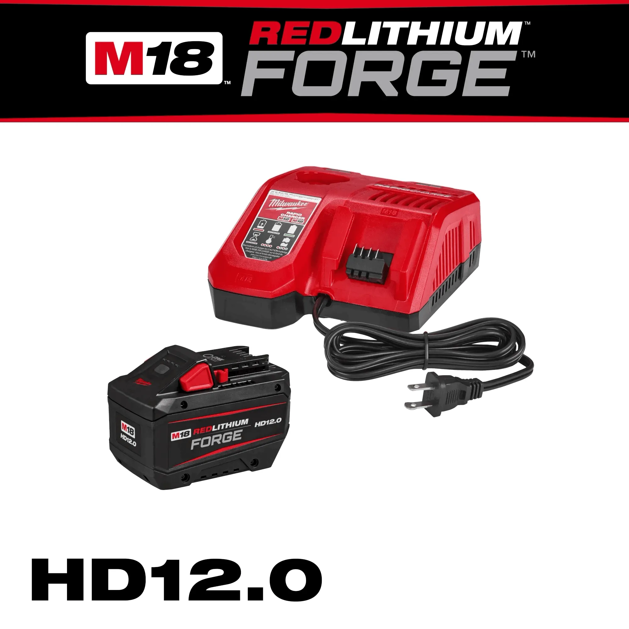 MILWAUKEE M18™ REDLITHIUM™ FORGE™ HD12.0 Starter Kit 1 M18™ REDLITHIUM™ FORGE™ HD12.0 Starter Kit