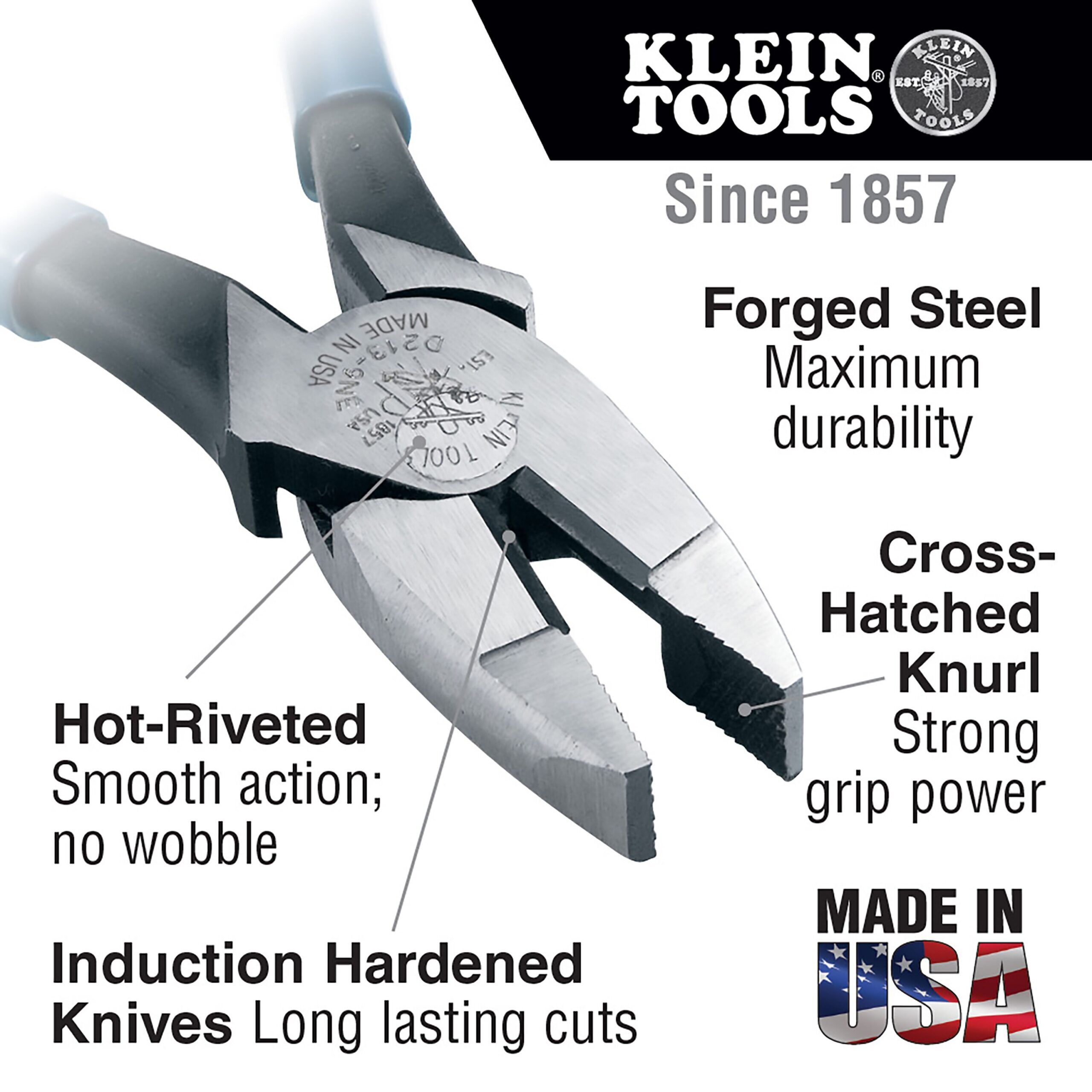 KLEIN TOOLS Lineman's Pliers, New England Nose, 9-Inch 4 KLEIN TOOLS Lineman's Pliers, New England Nose, 9-Inch - Image 4