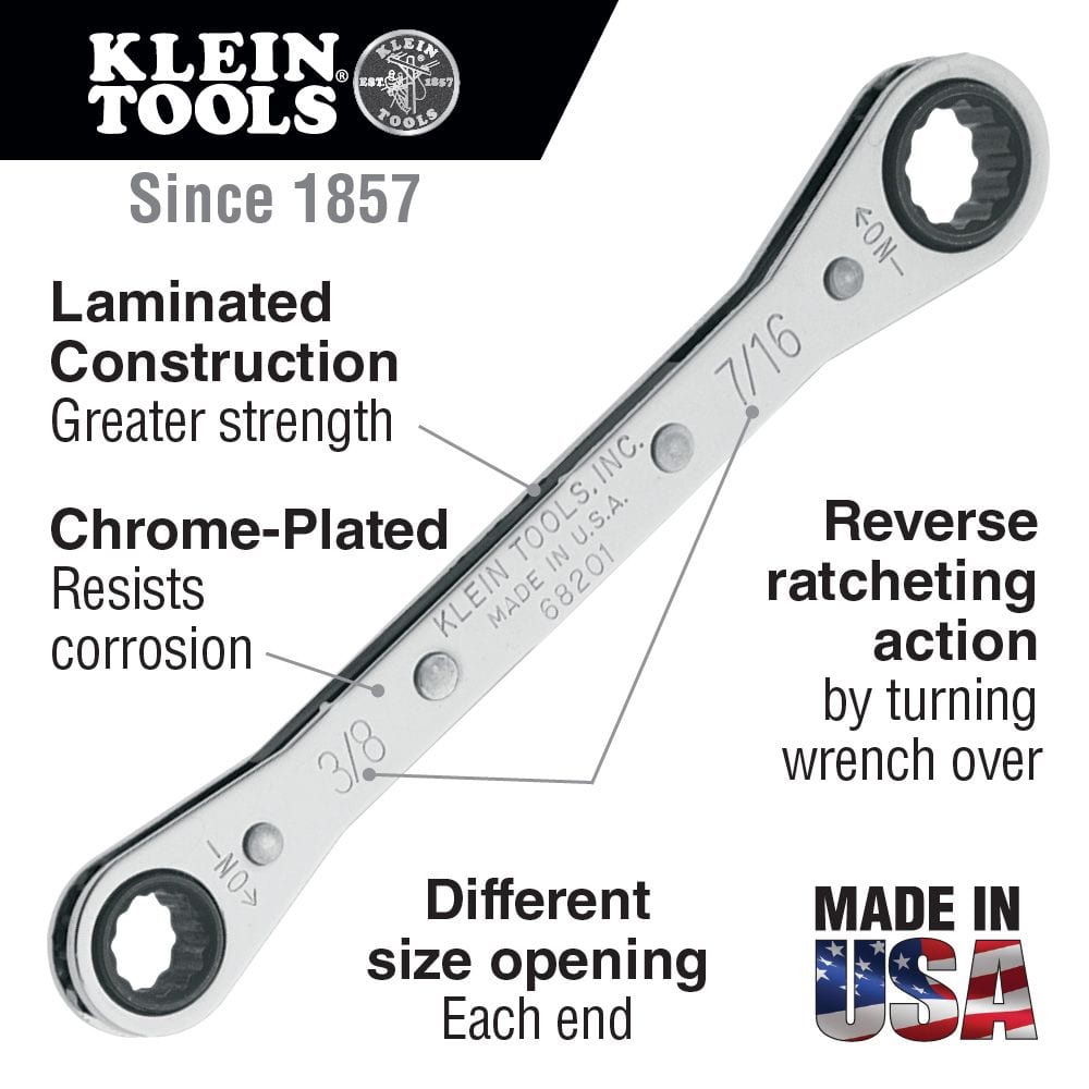KLEIN RATCHETING BOX WRENCHES 2 KLEIN RATCHETING BOX WRENCHES - Image 2