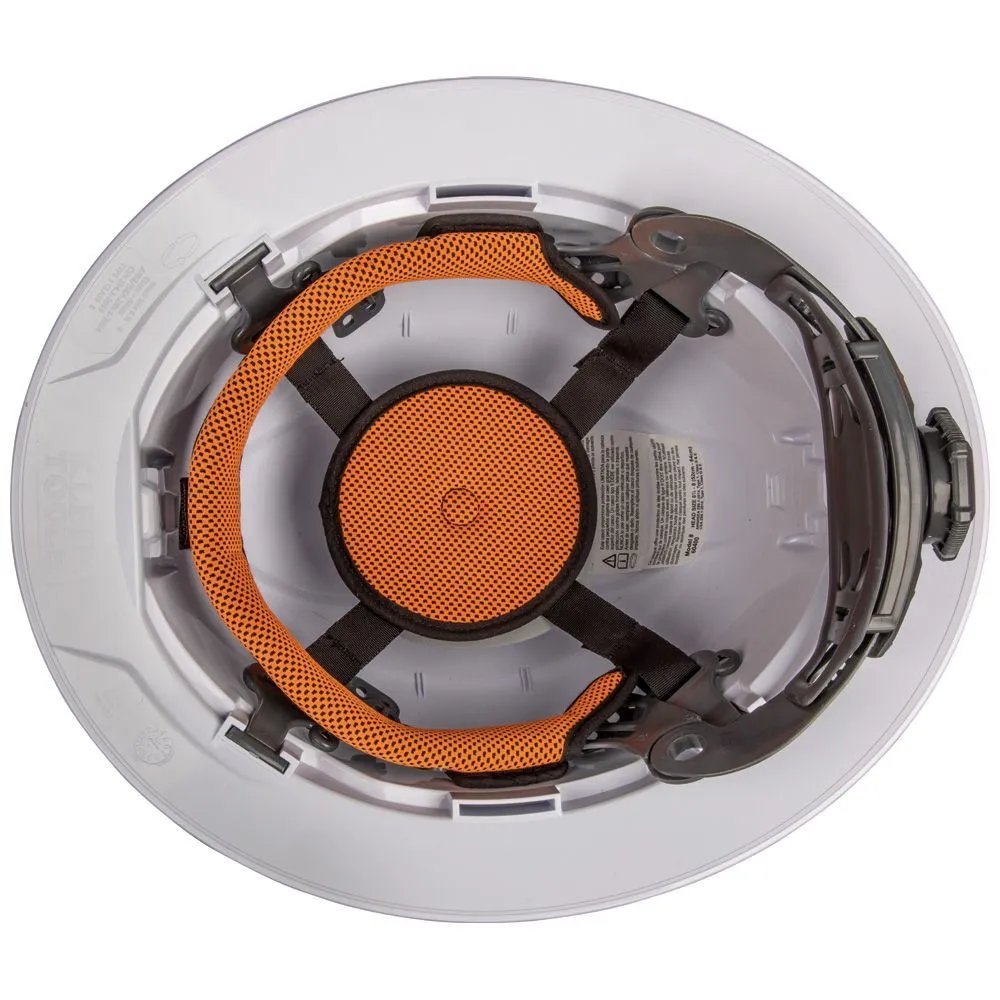 KLEIN TOOLS Hard Hat, Non-Vented, Full Brim Style, White 4 KLEIN TOOLS Hard Hat, Non-Vented, Full Brim Style, White - Image 4