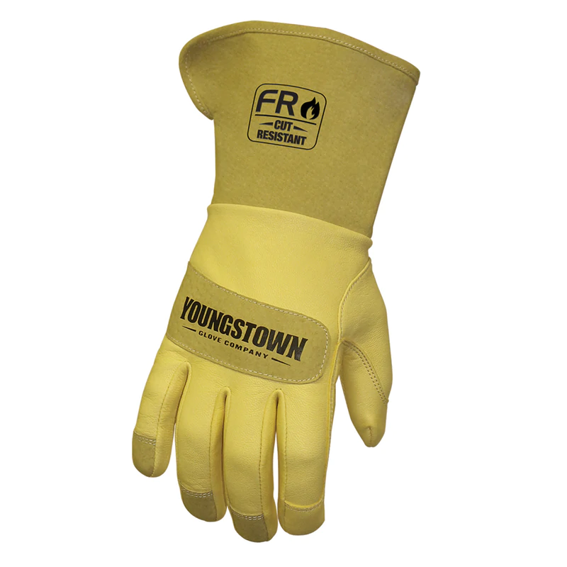 YOUNGSTOWN GLOVE COMPANY FR Leather Utility Wide-Cuff Glove 1 YOUNGSTOWN GLOVE COMPANY FR Leather Utility Wide-Cuff Glove