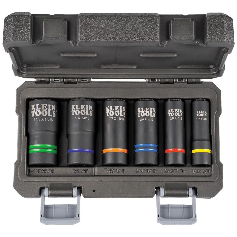 KLEIN TOOLS 2-in-1 Slotted Impact Socket Set, 12-Point, 6-Piece 4 KLEIN TOOLS 2-in-1 Slotted Impact Socket Set, 12-Point, 6-Piece - Image 4