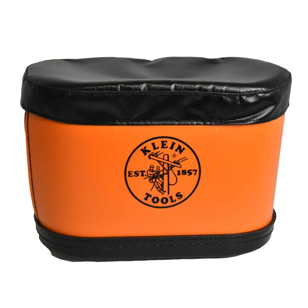 KLEIN TOOLS Hard-Body Bucket, 15 Pocket Oval Bucket w/Kickstand and Lid 1 KLEIN TOOLS Hard-Body Bucket, 15 Pocket Oval Bucket w/Kickstand and Lid