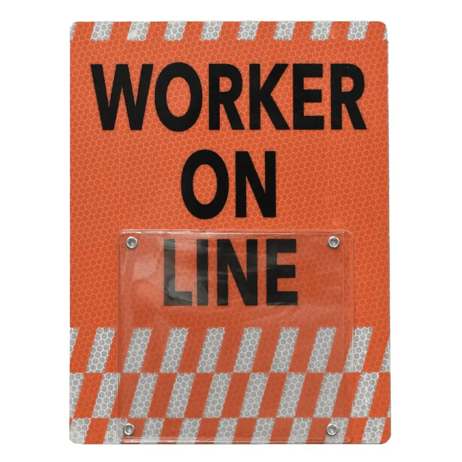 Magnetic Hold Tag with Pouch 1 Worker on Line Hold Tag