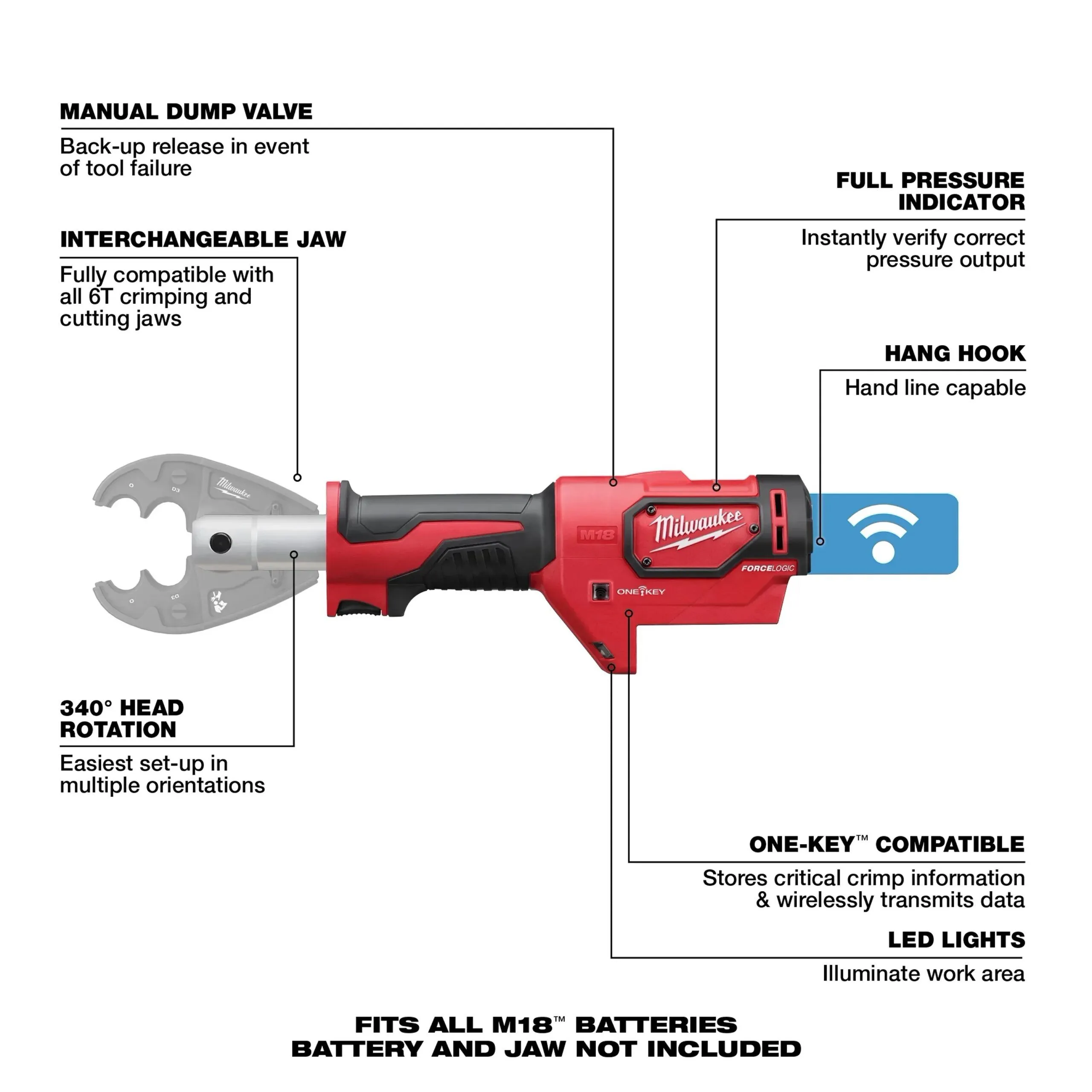 Milwaukee M18 FORCE LOGIC 6T Utility Crimper 3 Milwaukee M18 FORCE LOGIC 6T Utility Crimper - Image 3