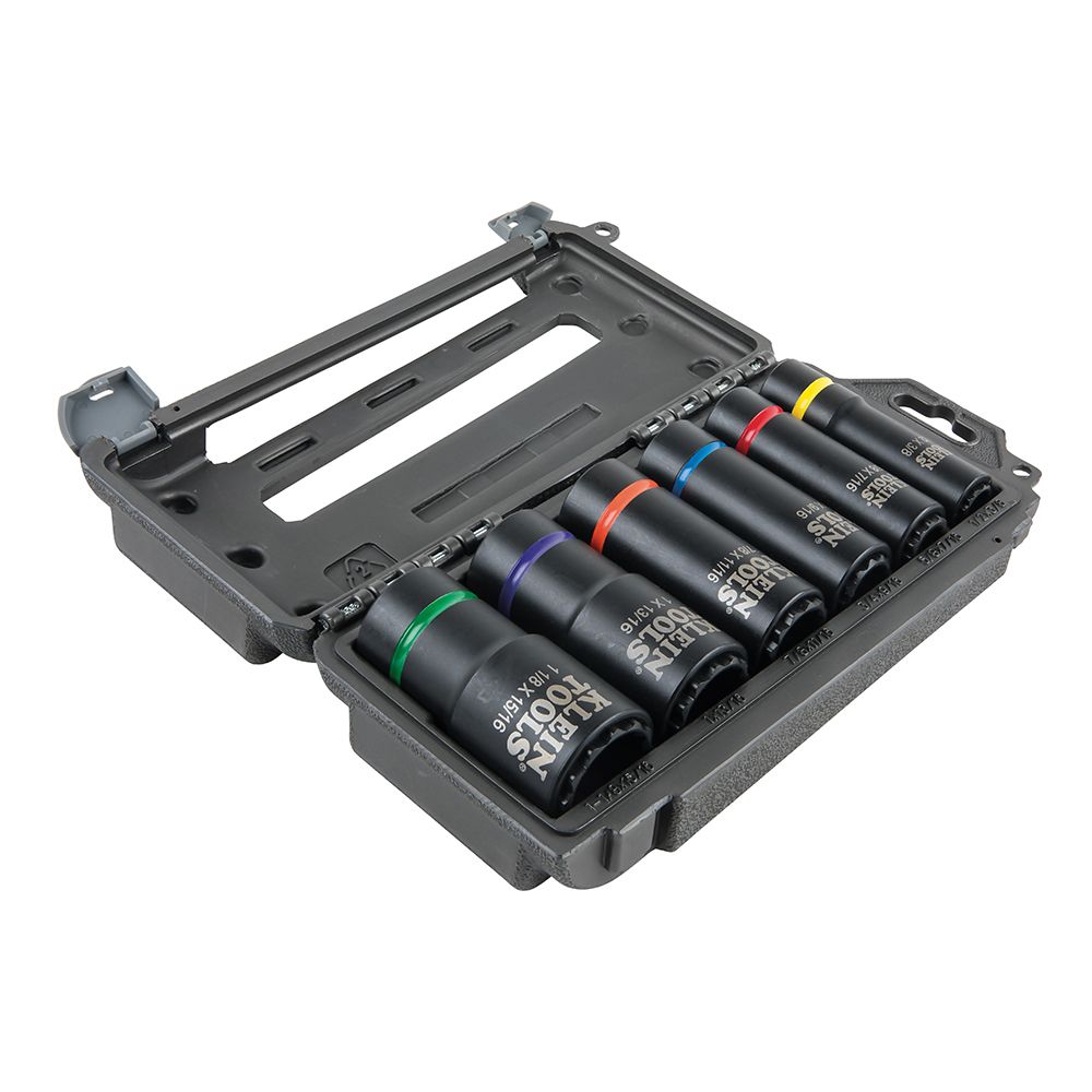 KLEIN TOOLS 2-In-1 Impact Socket Set, 12-Point, 6-Piece 1 Impact Socket Set