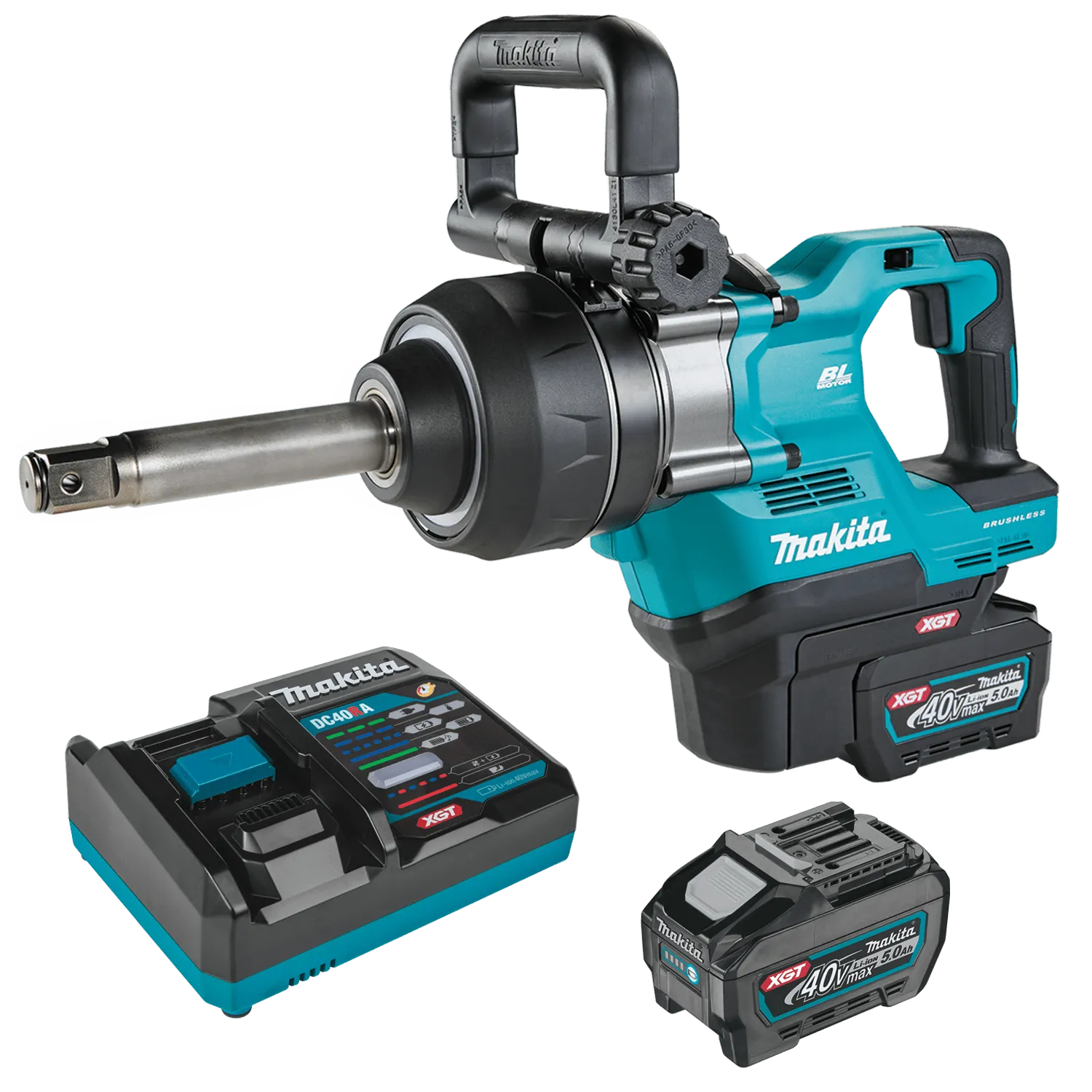 MAKITA 40V Max XGT Brushless Cordless 4-Sp. High-torque 1" Sq. Drive D-Handle Impact Wrench Kit 1 High-Torque 1" Sq. Drive D-Handle Impact Wrench Kit