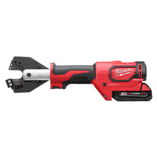 The Milwaukee The M18™ FORCE LOGIC™ CABLE CUTTER KIT with 750 MCM Cu/Al Jaws