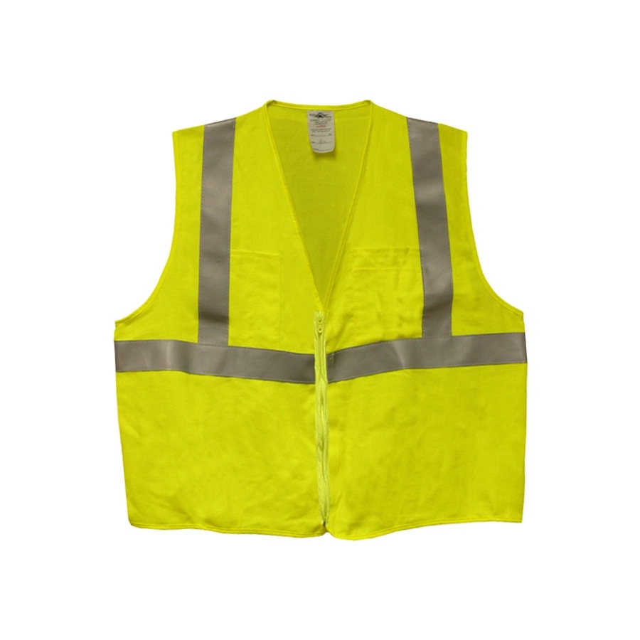 ESTEX Class 2, Yellow Safety Vests w/Zipper 1 Yellow Safety Vests