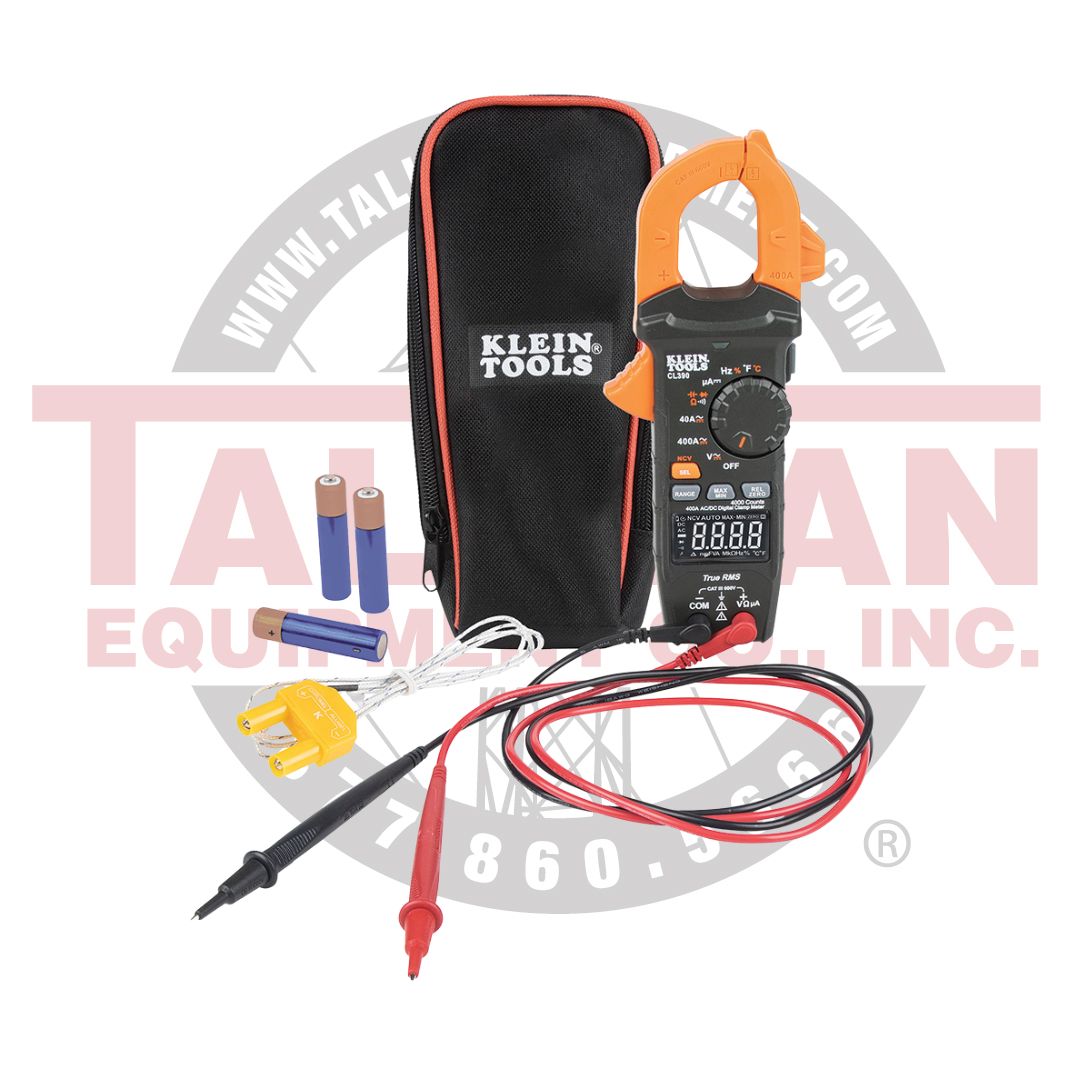 KLEIN TOOLS AC/DC Digital Clamp Meter, TRMS Auto-Ranging 400 Amp 1 Digital Clamp Meter